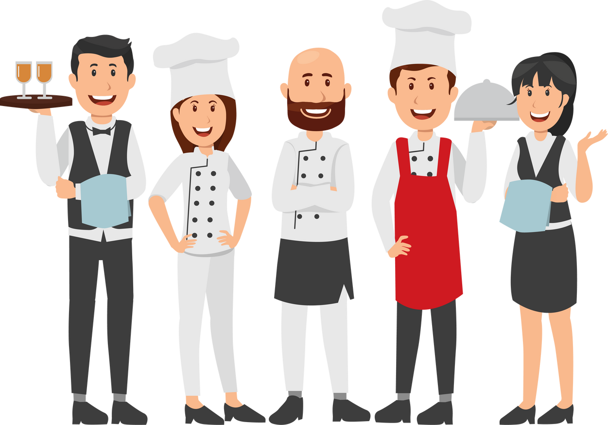 Set of Kitchen Staff Cartoon